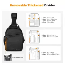 K&F Concept U08 egyvállas mini fotós hátizsák, 5L, fekete (KF-13-171)