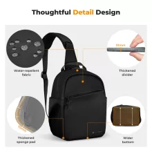 K&F Concept U08 egyvállas mini fotós hátizsák, 5L, fekete (KF-13-171)
