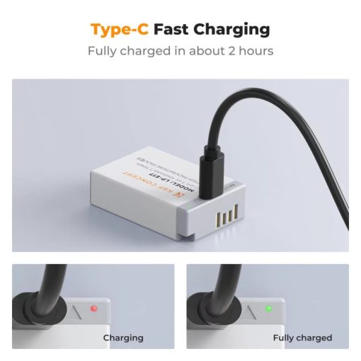 K&F Concept LP-E17 akkumulátor 1040mAh, USB-C csatlakozóval, 2db (KF-28-0049S1)