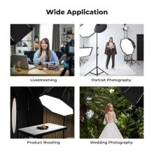 K&F Concept 90cm átmérőjű, octagonal softbox, gyorscsatlakozás, méhsejt rács, Bowens csatlakozás (KF-18-0007V2)