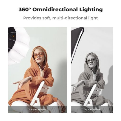 K&F Concept 65cm-es nyitható gömb softbox, lantern, Bowens csatlakozás, hordtáskával (KF-18-0009)