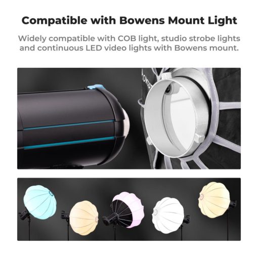 K&F Concept 65cm-es nyitható gömb softbox, lantern, Bowens csatlakozás, hordtáskával (KF-18-0009)