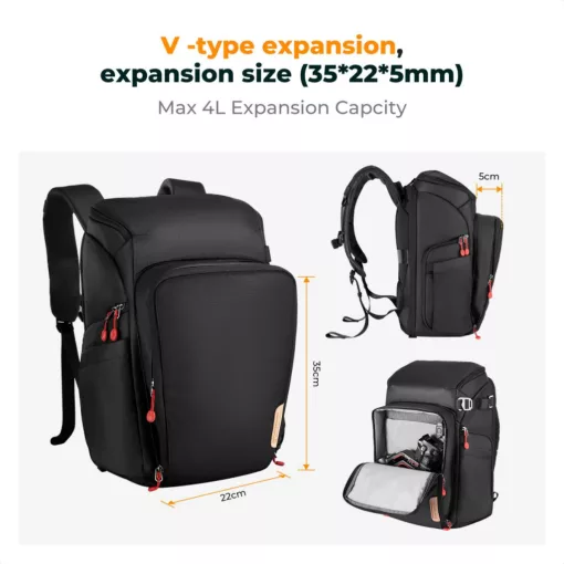 K&F Concept Alpha Air fotós hátizsák 25L, fekete piros (KF-13-128V6)