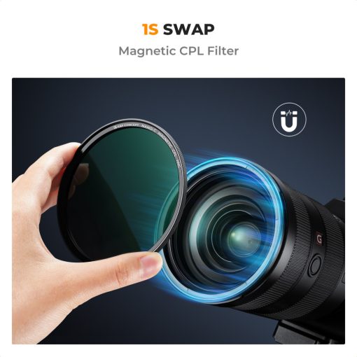 K&F Concept C Series CPL mágneses cirkuláris polár szűrő, mágneses adapterrel, 77 mm (KF-01-2666)