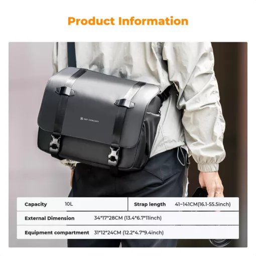 K&F Concept Urban Wander 10L, fotós oldaltáska, fekete (KF-13-163)
