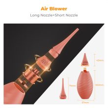 K&F Concept porfújó pumpa, rövid és hosszú fúvókával, rózsaszín (KF-08-047)