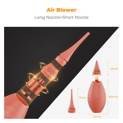 K&F Concept porfújó pumpa, rövid és hosszú fúvókával, rózsaszín (KF-08-047)