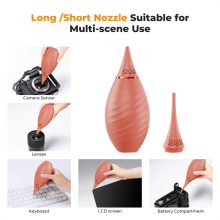 K&F Concept porfújó pumpa, rövid és hosszú fúvókával, rózsaszín (KF-08-047)