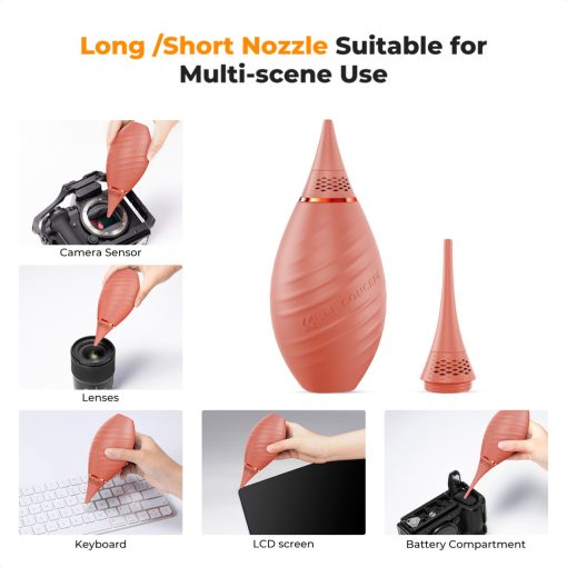 K&F Concept porfújó pumpa, rövid és hosszú fúvókával, rózsaszín (KF-08-047)