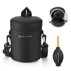   K&F Concept objektív védő tok, M méret, 8x14cm, vállpánt, csepp és porálló zipzár (KF-13-201)