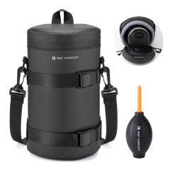   K&F Concept objektív védő tok, XL méret, 11x22cm, vállpánt, csepp és porálló zipzár (KF-13-203)