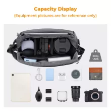 K&F Concept Alpha Sling 10L, fotós oldaltáska, sötét szürke (KF-13-157V6)