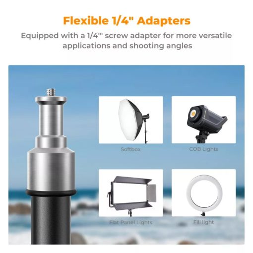 K&F Concept lámpaállvány, 198cm magasság, 5kg teherbírás, alumínum (KF-34-041)