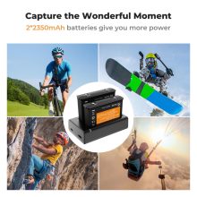 K&F Concept hordozható dupla USB-C akkumulátor töltő + 2db Insta 360 X4 akkumulátor 2350mAh (KF-28-0050)