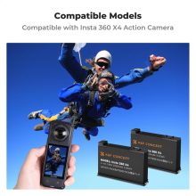K&F Concept hordozható dupla USB-C akkumulátor töltő + 2db Insta 360 X4 akkumulátor 2350mAh (KF-28-0050)