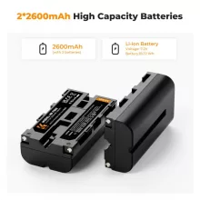 K&F Concept hordozható dupla USB-C akkumulátor NP-F550 töltő + 2db NP-F550 akkumulátor 2600mAh (KF-28-0046)