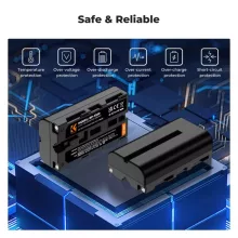 K&F Concept hordozható dupla USB-C akkumulátor NP-F550 töltő + 2db NP-F550 akkumulátor 2600mAh (KF-28-0046)