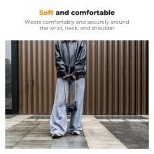 K&F Concept Urban Wander nyakpánt, 1cm x 100cm, kötél-szerű, fekete (KF-13-196)