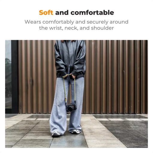 K&F Concept Urban Wander nyakpánt, 1cm x 100cm, kötél-szerű, fekete (KF-13-196)