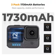 K&F Concept hordozható tripla USB-C akkumulátor töltő +3db GoPro Hero 12/11/10/9 akkumulátor 1730mAh (KF-28-0032V1)