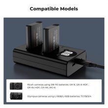 K&F Concept hordozható dupla USB-C akkumulátor BJ-11 töltő + 2db DB-110 akkumulátor 1100mAh (KF-28-0051)