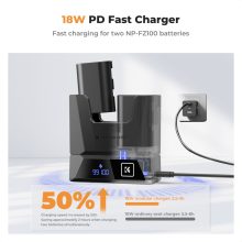 K&F Concept hordozható moduláris dupla töltő, 2db LP-E6NH akkumulátorhoz (KF-28-0057)