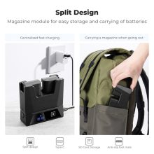 K&F Concept hordozható moduláris dupla töltő, 2db LP-E6NH akkumulátorhoz (KF-28-0057)