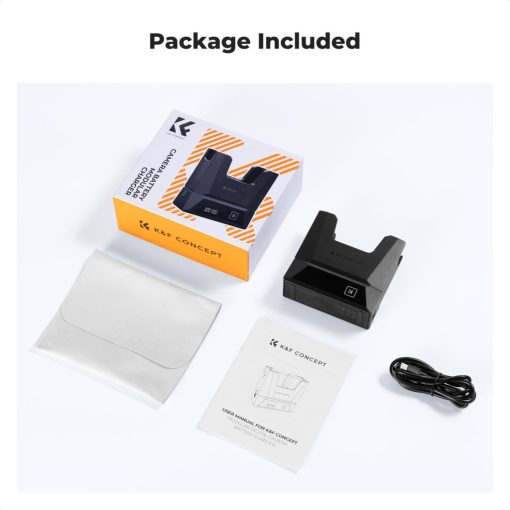 K&F Concept hordozható moduláris dupla töltő, 2db LP-E6NH akkumulátorhoz (KF-28-0057)