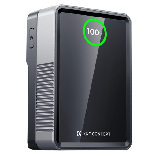 K&F Concept V-Mount Mini Pro akkumulátor, 50Wh, 3400mAh, 65W töltés, D-TAP, BP, DC, TFT kijelző KF28-0059