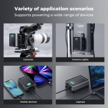 K&F Concept V-Mount Mini Pro akkumulátor, 50Wh, 3400mAh, 65W töltés, D-TAP, BP, DC, TFT kijelző KF28-0059