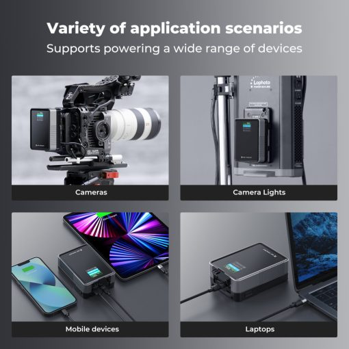 K&F Concept V-Mount Mini Pro akkumulátor, 50Wh, 3400mAh, 65W töltés, D-TAP, BP, DC, TFT kijelző KF28-0059