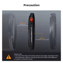 K&F Concept NANO-X, CPL+VARIO ND2-32+Black Mist 1/4 szűrő, w/o black cross, HD, vízlep, karcálló, 62mm (KF-01-2924V2)
