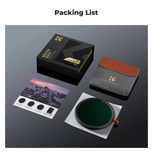 K&F Concept NANO-X, CPL+VARIO ND2-32+Black Mist 1/4 szűrő, w/o black cross, HD, vízlep, karcálló, 67 (KF-01-2925V2)