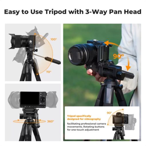 K&F Concept S254A3 + BV0 videó állvány, telefon adapter, bluetooth kioldó (KF-09-154)