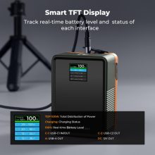 K&F Concept V-Mount Mini Pro akkumulátor, 99Wh, 14.8V, 6700mAH, 100W, BP, D-TAP, TFT kijelző, zöld (KF-28-0024V2)