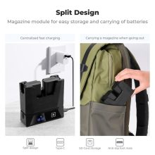 K&F Concept hordozható moduláris dupla töltő, 2db NP-FZ100 akkumulátorhoz (KF-28-0058)