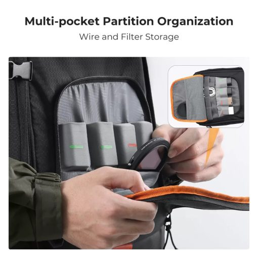 K&F Concept Nature Wander 05, 18L, fotós hátizsák, vízálló, esőhuzat, 15,6" laptoptartó, fekete (KF-13-205)