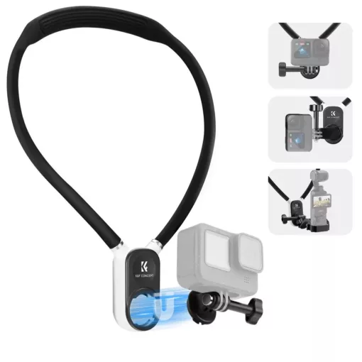 K&F Concept nyakba akasztható akció kamera tartó, Gopro és DJI Pocket 3 adapter (KF-31-129)