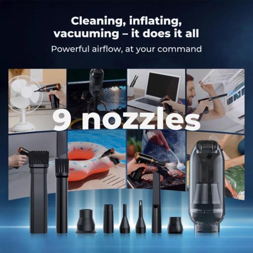 K&F Concept 19in1 beépített akkumulátoros porfújó, porszívó, 300000RPM (KF-08-061V1)