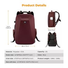 K&F Concept hardshell professzionális kamera hátizsák, 22L, 15.6 laptop zseb, bordó (KF-13-134V5)