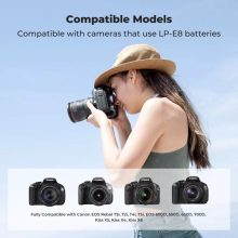 K&F Concept hordozható tripla USB-C akkumulátor LC-E12E töltő, LCD + 3db LP-E8 akkumulátor 1200mAh (KF-28-0099)