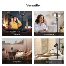 K&F Concept C-Clamp multifunkciós, állítható asztali állvány rendszer, gömbfej, telefontartó adapter (KF-34-040)