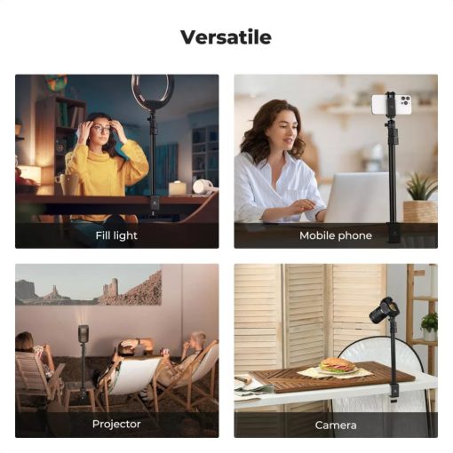 K&F Concept C-Clamp multifunkciós, állítható asztali állvány rendszer, gömbfej, telefontartó adapter (KF-34-040)