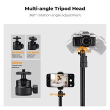 K&F Concept C-Clamp multifunkciós, állítható asztali állvány rendszer, gömbfej, telefontartó adapter (KF-34-040)