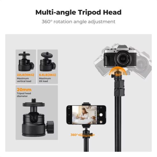 K&F Concept C-Clamp multifunkciós, állítható asztali állvány rendszer, gömbfej, telefontartó adapter (KF-34-040)