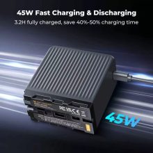 K&F Concep NP-F970 akkumulátor 10500mAh, dupla USB-C I/O, USB-A, érintőkijelző, PD45W, USB (KF-28-0073)