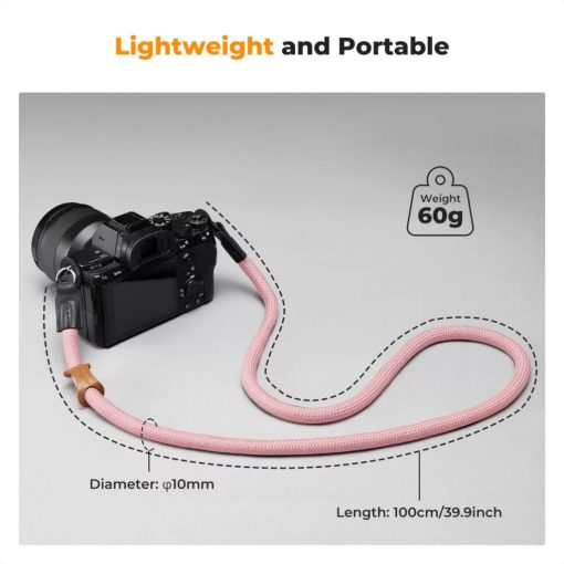 K&F Concept Urban Wander nyakpánt, 1cm x 100cm, kötél-szerű, rózsaszín (KF-13-196V8)