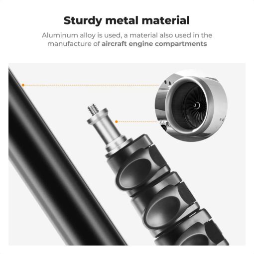 K&F Concept lámpaállvány, 200cm magasság, 3kg teherbírás, alumínum (KF-34-038)