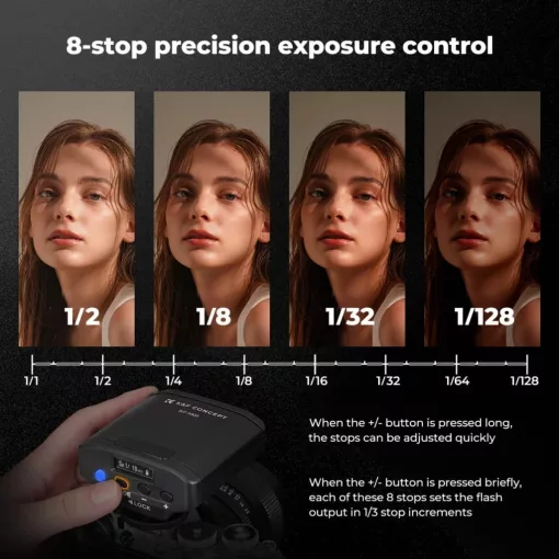 K&F Concept M01 mini vaku, GN12, 5600K, 2000mAh, középpontos érintkezővel (KF-22-016)