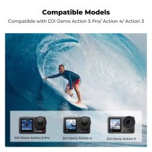 K&F Concept hordozható tripla USB-C akkumulátor töltő +3db DJI Osmo Action 5 Pro akkumulátor 2100mAh (KF-28-0086)